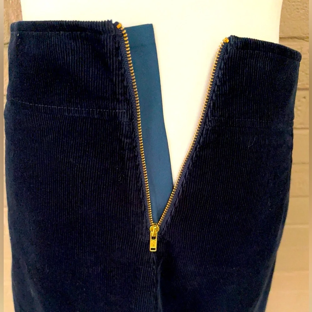 J.Crew navy blue corduroy side zipper skirt 0